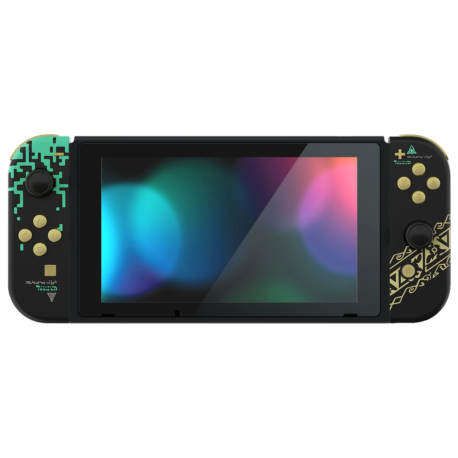 Obudowa kontrolera eXtremeRate z tylną płytką konsoli z pełnym zestawem przycisków do Nintendo Switch - świecąca w ciemności - Totem of Kingdom — zdjęcie produktu 3