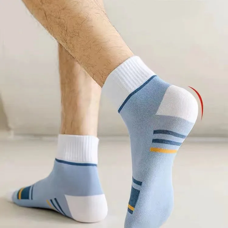 1/6pairs Men Cotton Socks Spring Striped Casual Socks Men's Anti-odor Antibacterial Business Socks High Quality Sports Socks