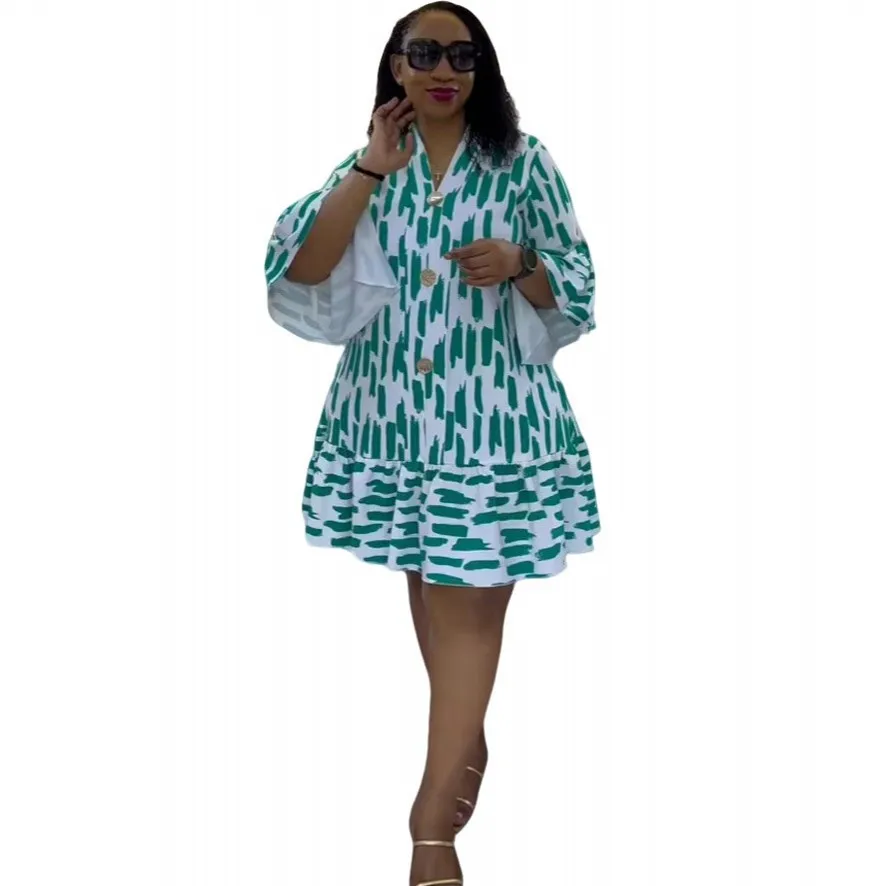 

Африканские платья для женщин: элегантное мини-платье Дашики с длинным рукавом для весны и лета, традиционная африканская одежда для дам, коллекция 2026 года