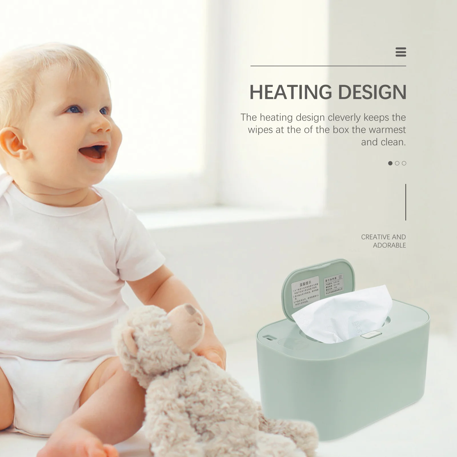 1Set Wet Tissue Warmer USB Charging Constant Temperature Wipe Heater for Baby Diaper Changing Portable Wet Wipes Heating Machine