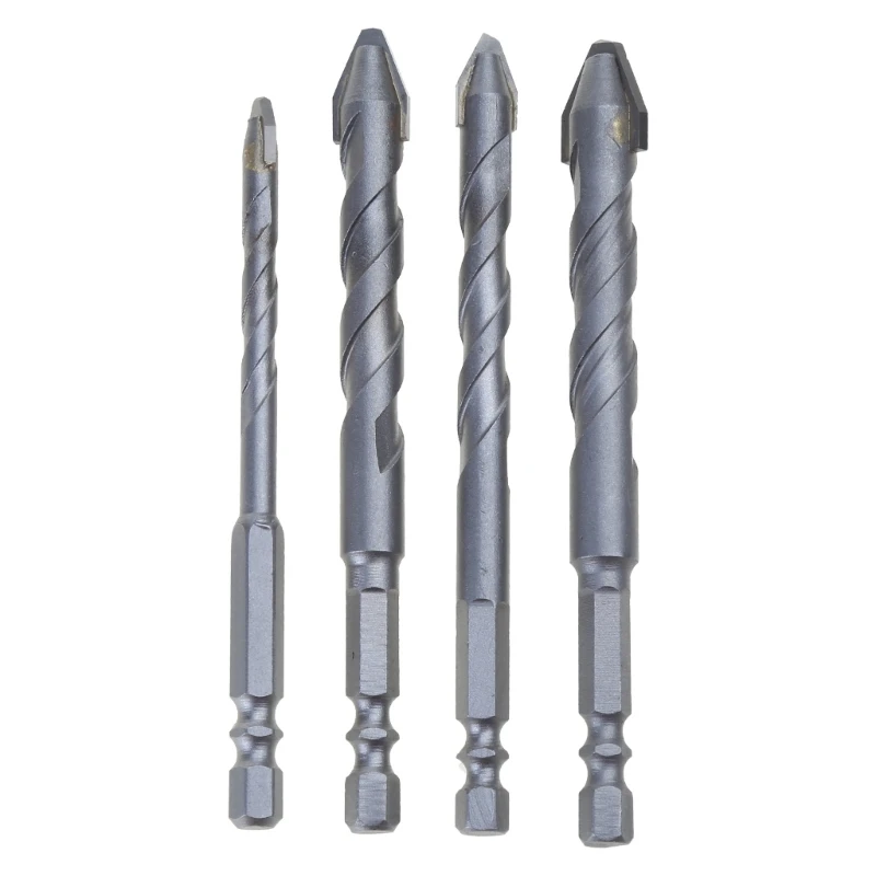 X37E Pack of 4 Highly Strength Eccentric Twist Drill 6/8/10/12mm Eccentric Drill Bit