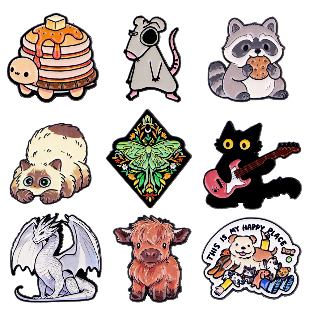 

Мультяшная гитара, черный кот, значки, эмалированные булавки, булавки для рюкзаков, мужские и женские броши на одежде, аксессуары, игрушки, подарок