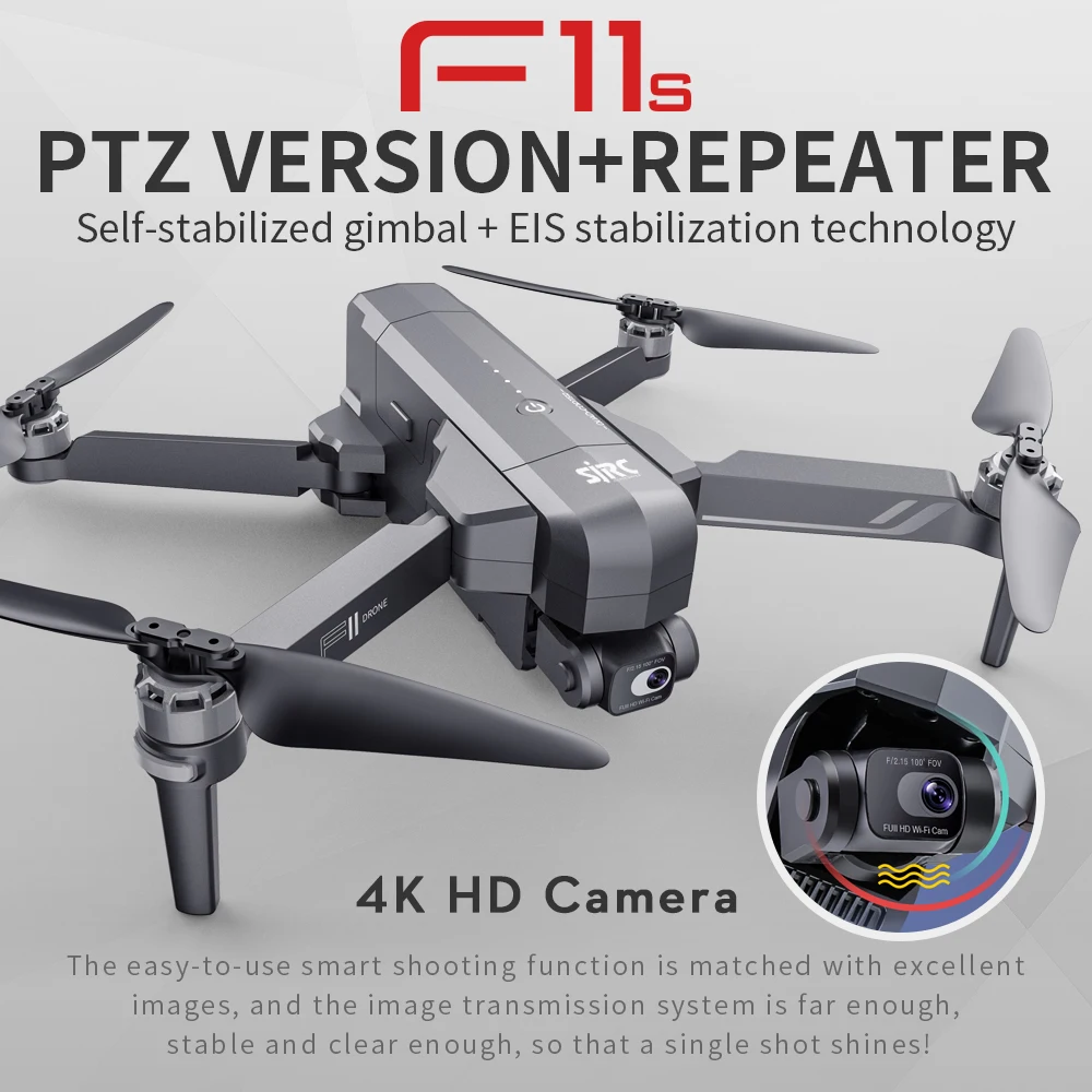 SJRC F11S 4K PRO GPS Drone HD Camera 2-Axis Gimbal Brushless FPV RC Quadcopter 5G WiFi 3KM Remote Professional 4K Camera Drone