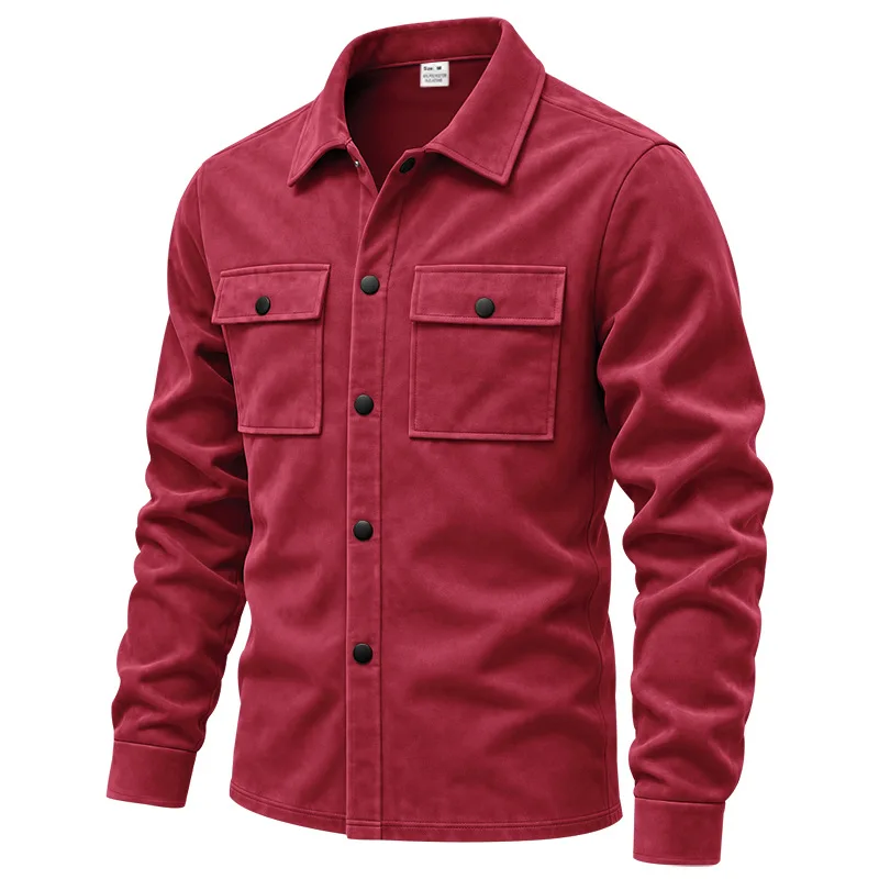 2026 Herren-Wildlederjacke und -hemd für Herbst und Winter, Arbeitskleidung mit geradem Schulteransatz, mehrfarbige Oberbekleidung, modisches Hemd! – Detail 27