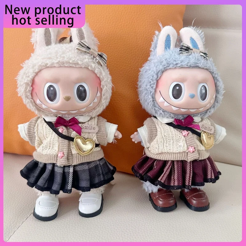 

New Suitable for labubu's first second generation Cloth Academy style JK set Dolls Clothes crossbody bag Dolls Accessories gifts