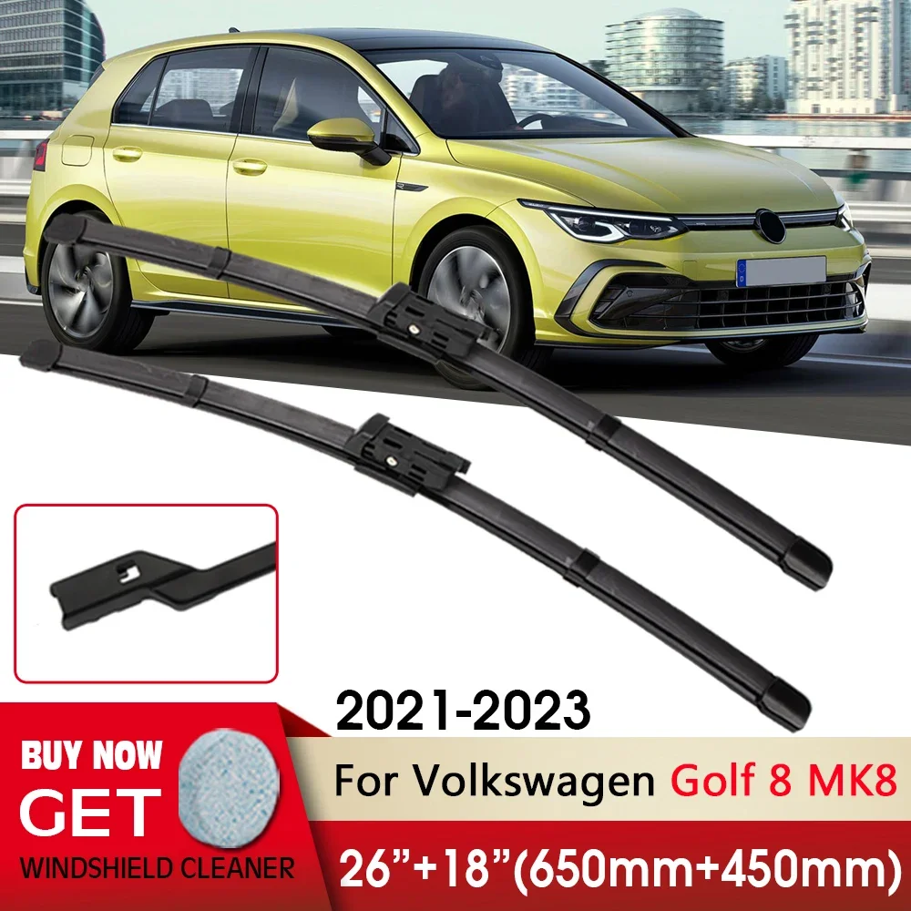 

Car Wiper Front wiper Blade 26"+18" For Volkswagen Golf 8 MK8 2021-2023 Fit push button Front Windscreen Wipers Auto Accessories