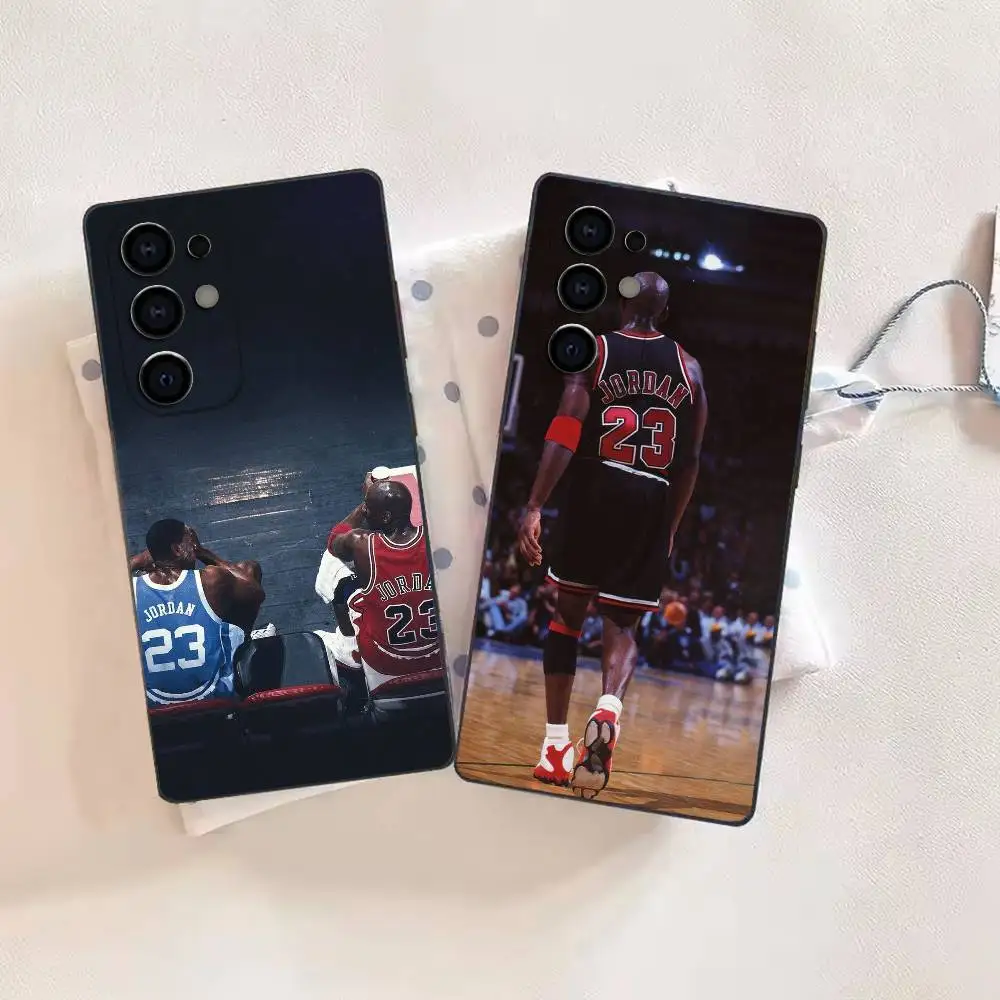 Funda para teléfono God of Basketball J-Jordan para Samsung S26,25,24,21,22,21,20,10,9,8,7,6,Ultra,Plus,Fe, Lite, color negro