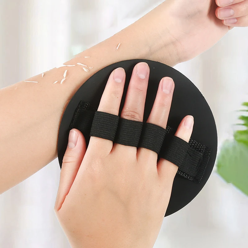 Cepillo de ducha exfoliante de cuerpo negro, removedor de piel muerta, herramientas de baño, Toalla de baño Circular indolora