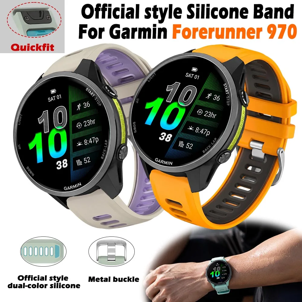 Original Silikon Quickfit Armband für Garmin Forerunner 970 Sportarmbänder 22mm Uhrenarmband für Garmin Forerunner 970 965 955