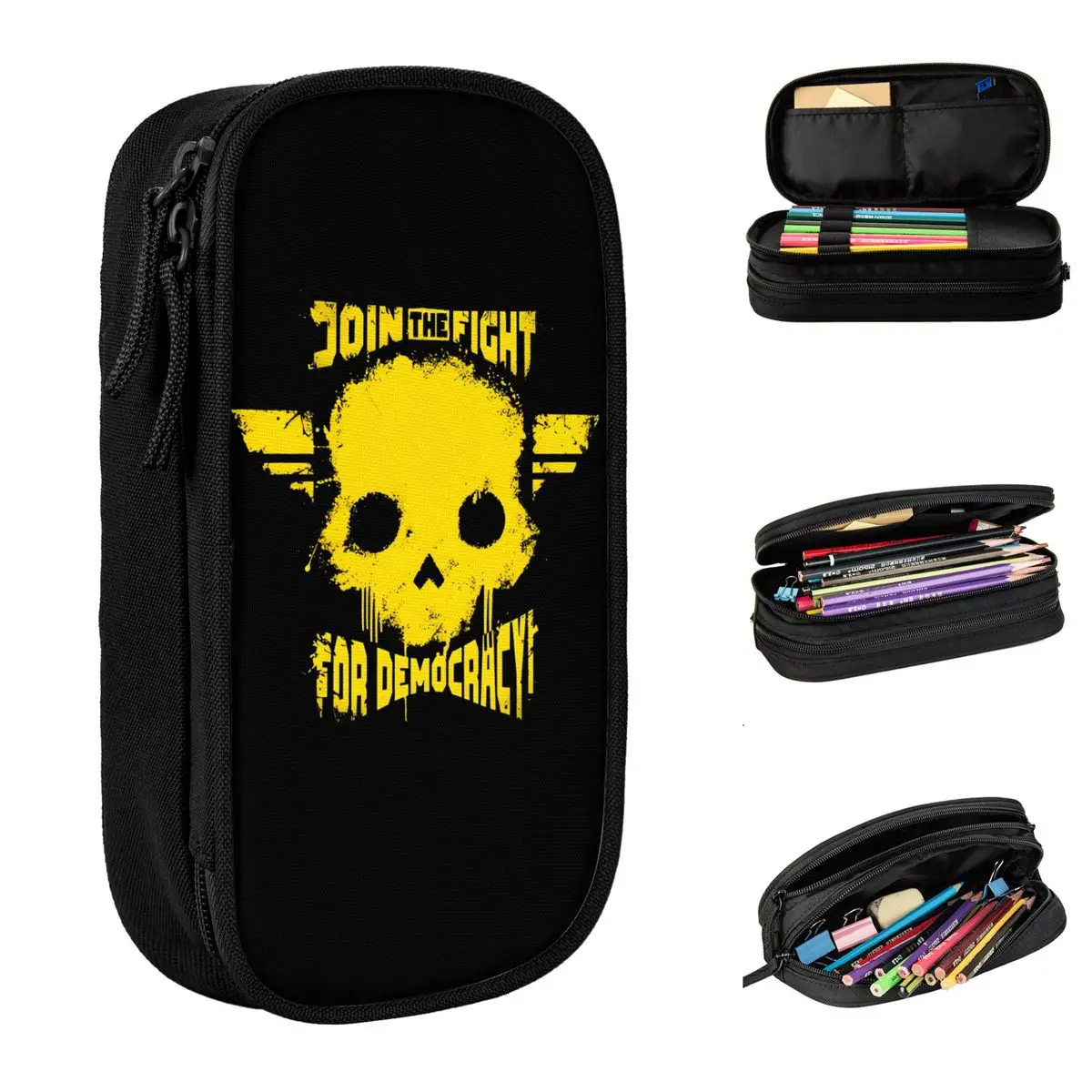 Join The Fight Helldivers 2 Pencil Case Fashion Pen Holder Bag Student Large Storage Office Gifts Pencilcases