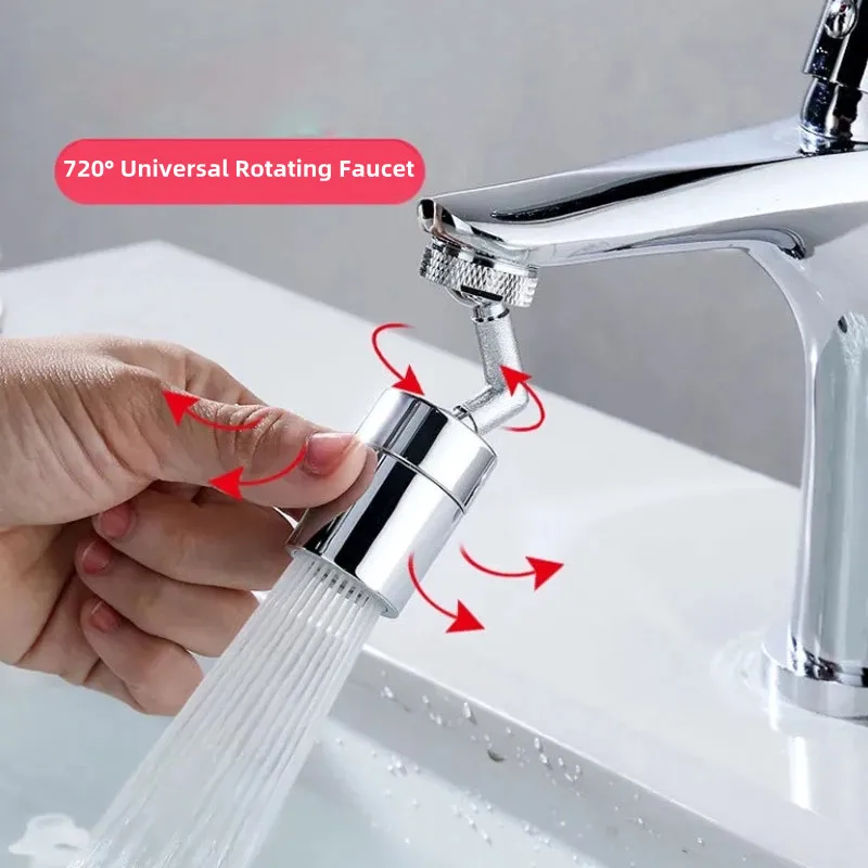 

720 ° Универсальный вращающийся аэратор для смесителя, брызгозащищенный поворотный водосберегающий пластиковый сплав, распылительная головка, адаптер для удлинителя крана для умывальника