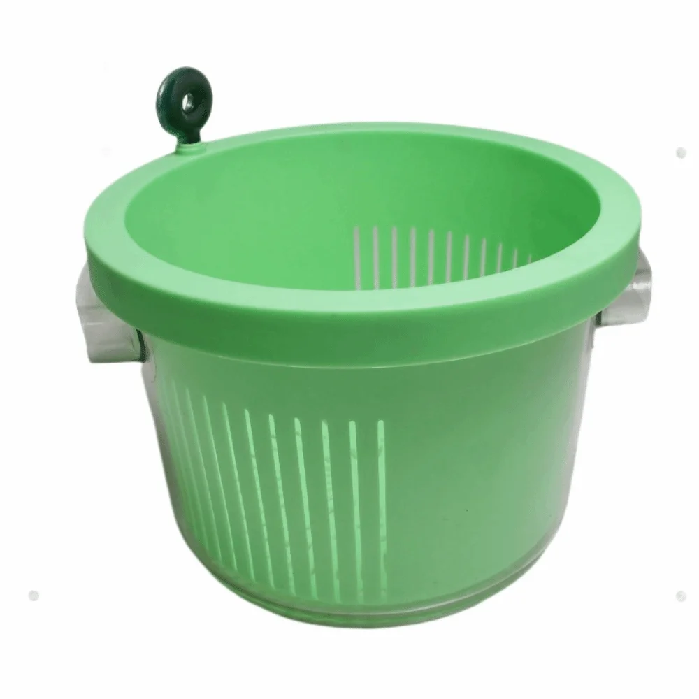 

Manual Vegetable Drain Basket Double-layer Large Capacity Fruit Washing Basket 360°Rotatable Plastic