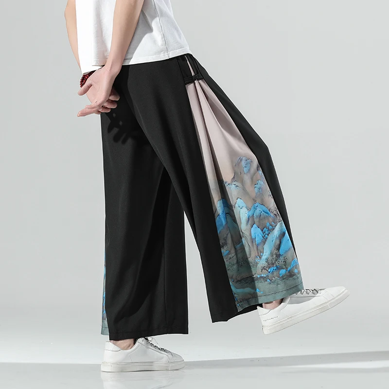 Neue Chinoiserie Herren-und Damen hose japanische Mode große lose Herren Sport hose Farbe passend zu großen Baggy Pants