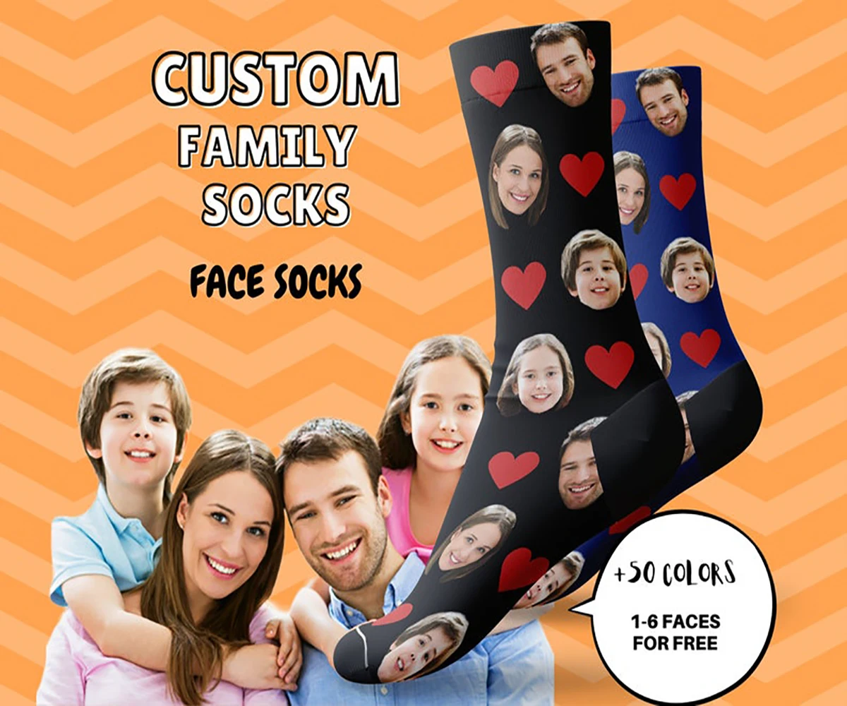 Personalized love custom face socks unisex face funny socks photo printing pet picture face socks boutique holiday gifts