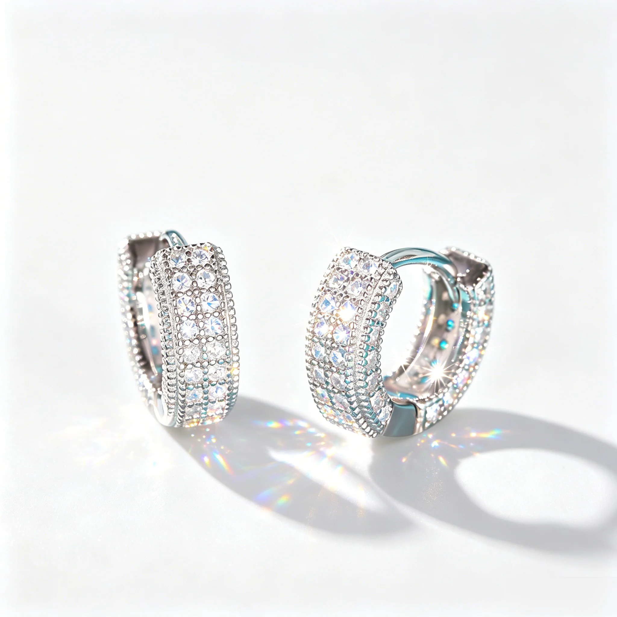 

1mm Moissanite Clip Earrings Hollow Out Design Earrings for Women S925 Silver Earring Engagement