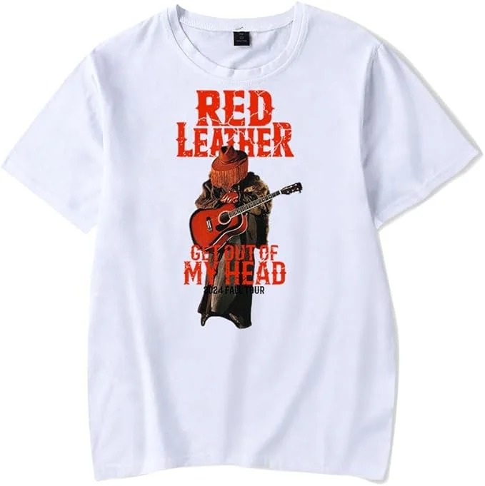 Red Leather Merch Get Out of My Head Tour Logo T-Shirt Women Men Vintage Fashion Short Sleeve Tee