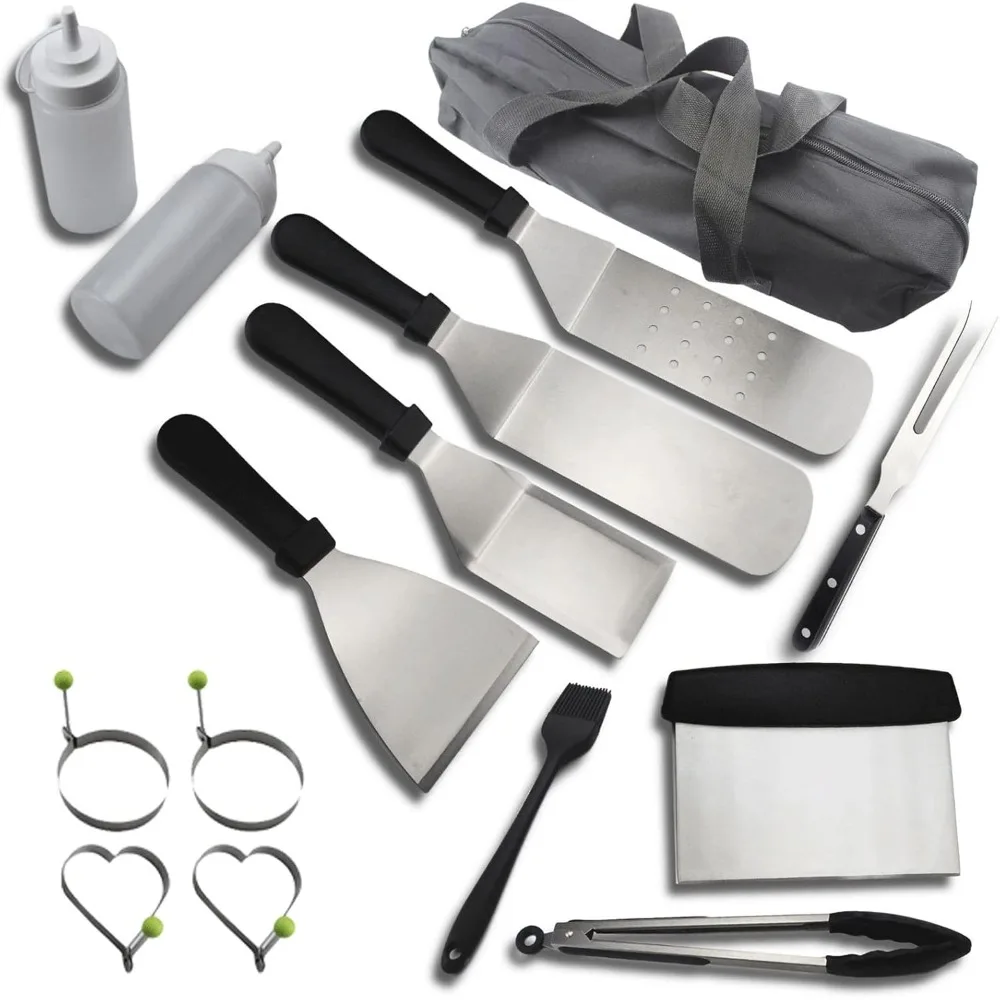 

15pcs Grill Accessories BBQ Tools, Stainless Steel Grilling Tools, Barbecue Tool Set Barbecue Accessory Set with Storage Bag,