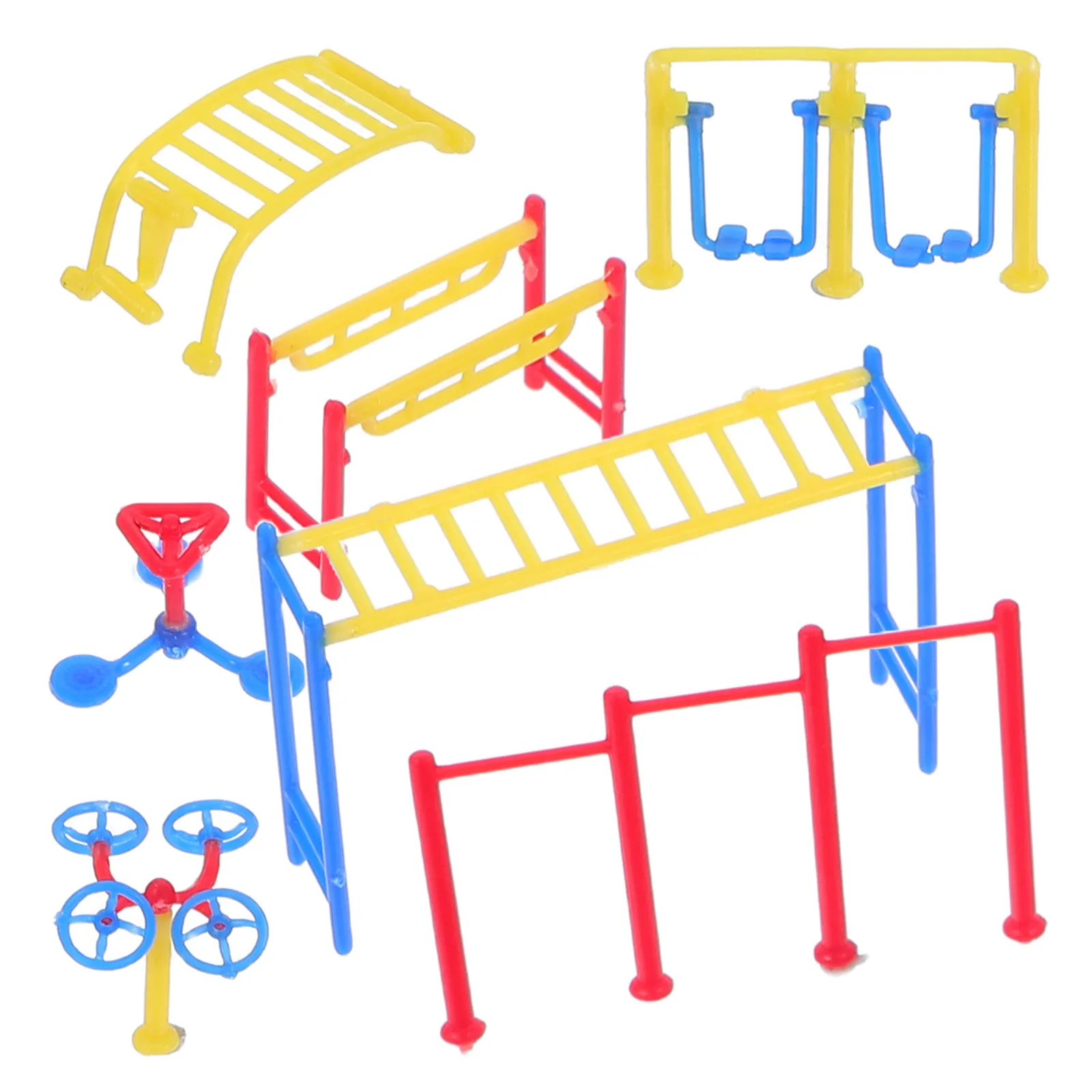 1Set Miniature Plastic Outdoor Sports Equipment Realistic Scale Fitness Accessories for Dollhouse Gym and Sand Table Decoration