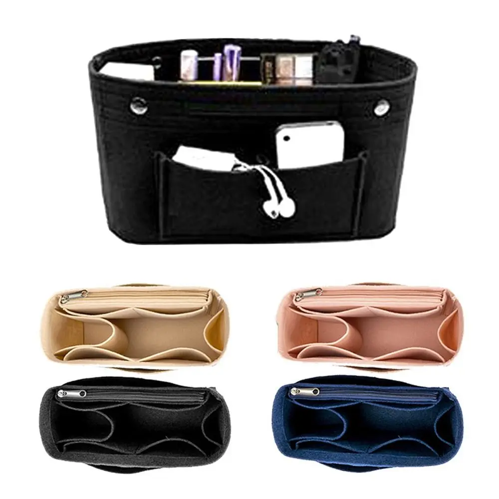 Portable Soft Handbag Insert Bag Confidential Felt Insert Bag Purse Liner Inner Bag Travel Bag Insert Pouch Outdoor Organizer