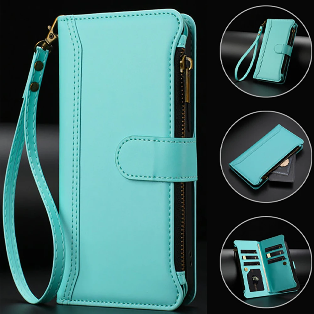 Для Doogee Note 59 Pro Plus 5G Crossbody с 9 картами, кожаная молния, чехол для Doogee N60 Pro N55 Plus, чехол Note 59 Pro + 58
