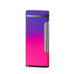 Gradient Slim Inflatable Lighter Portable Durable Metal Windproof Lighter Cigar Smoking Accessories Pipes for Smoking Men Gift