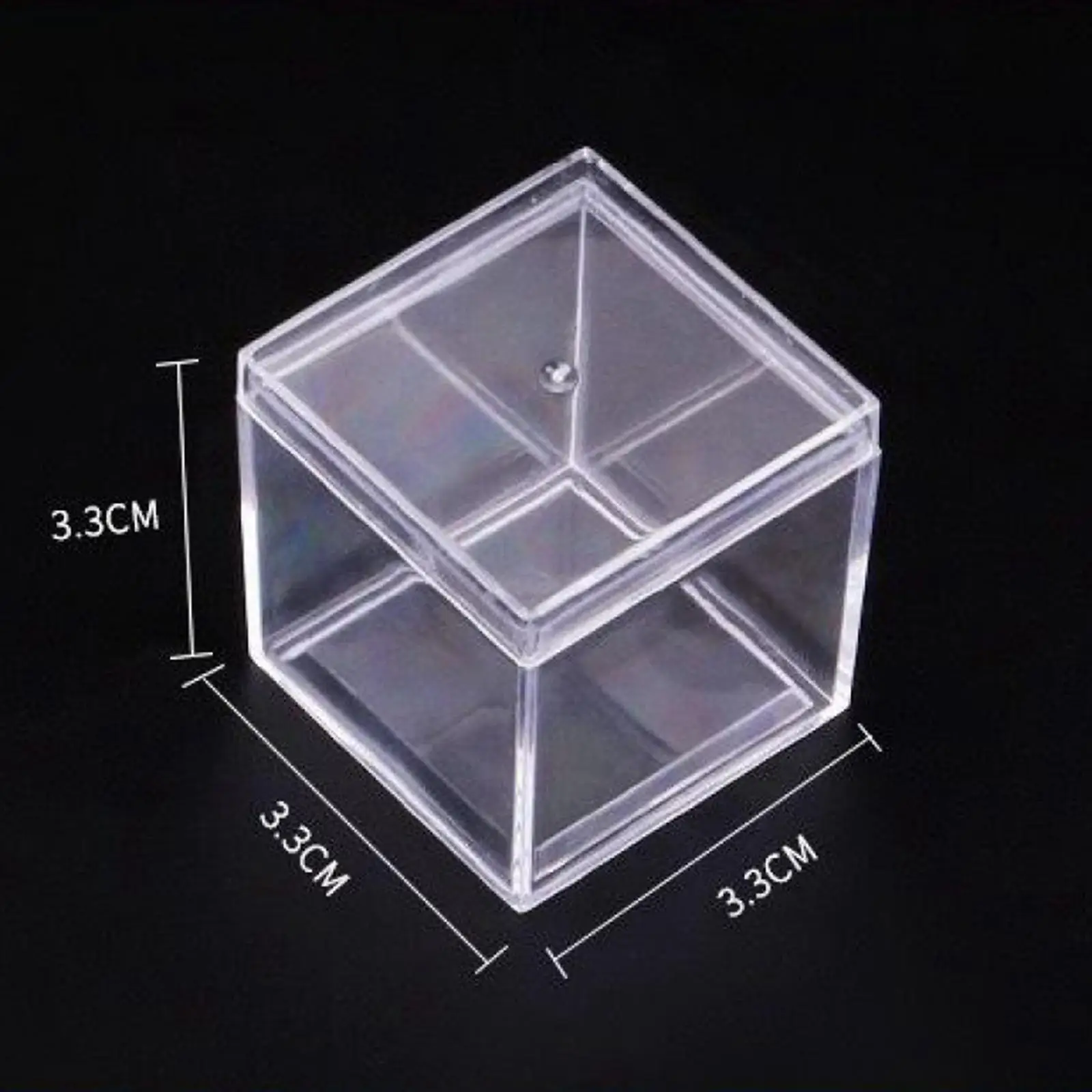 50 Pieces Clear Acrylic Display Case Organizer 3.3x3.3x3.3cm Retail Multipurpose Home Dustproof Small Candy Box for Doll Toys