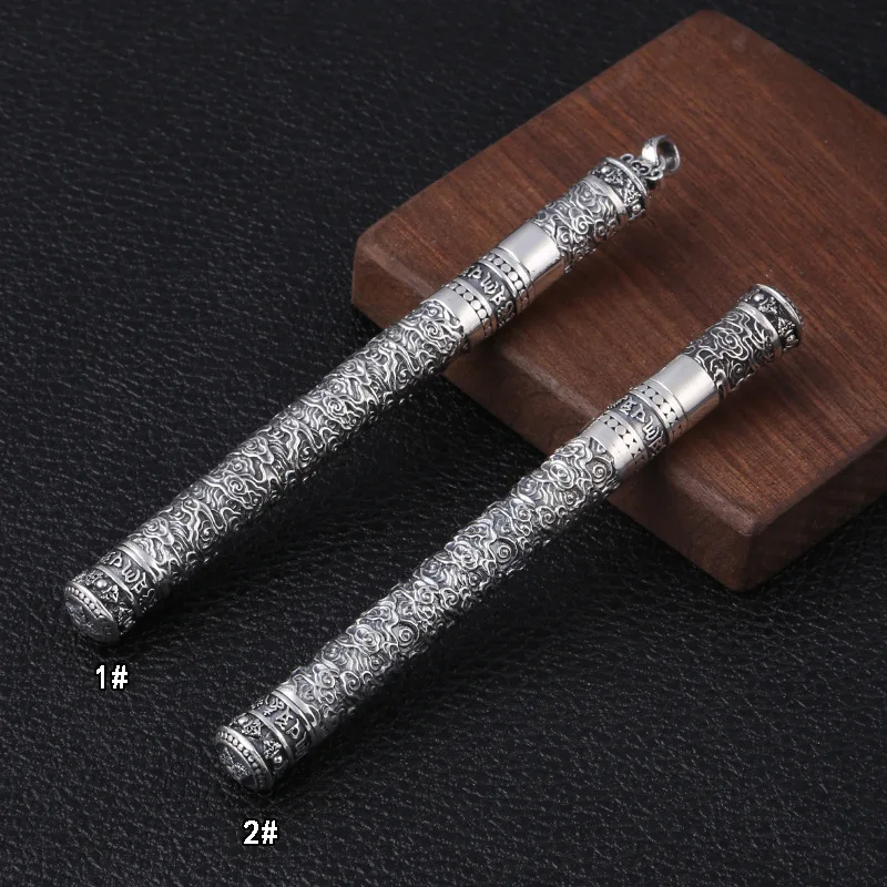 

sterling silver thai silver auspicious cloud vajra six-character mantra ballpoint pen pen pendant silver jewelry birthday gift