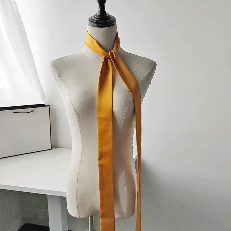 Damen 190x4,5cm Polka Dot Schal Schmales Langes Satinband Vielseitig Einsetzbar für Taschengriff, Hals und Haardekoration – Detail 12