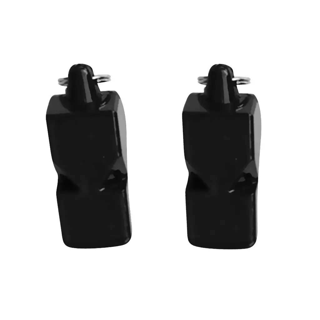 2-6pack Emergency Survival Plastic Whistle Marine Camping Boating black