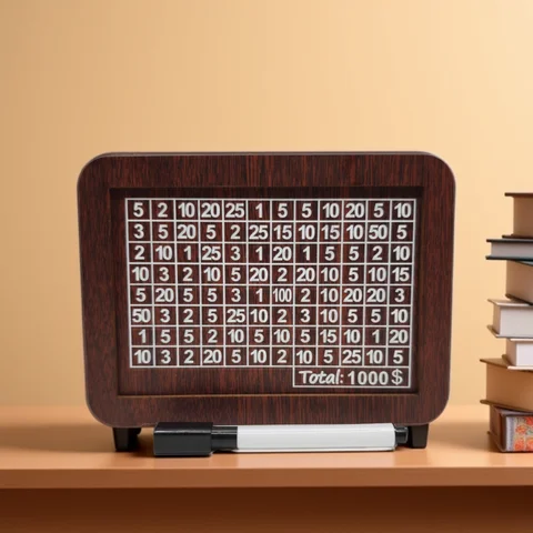 Houten spaarpot Herbruikbare handgemaakte spaarpot, spaarpot met geldbesparend en cijfers om te controleren om te helpen de gewoonte van besparing