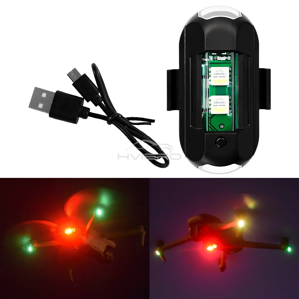 1/2/4pc Drone Aircraft Motorcycle Tail Lamp USB Car Warning Safety Signal Light Bicycle Magnetic Strobe Universal Multiple Color