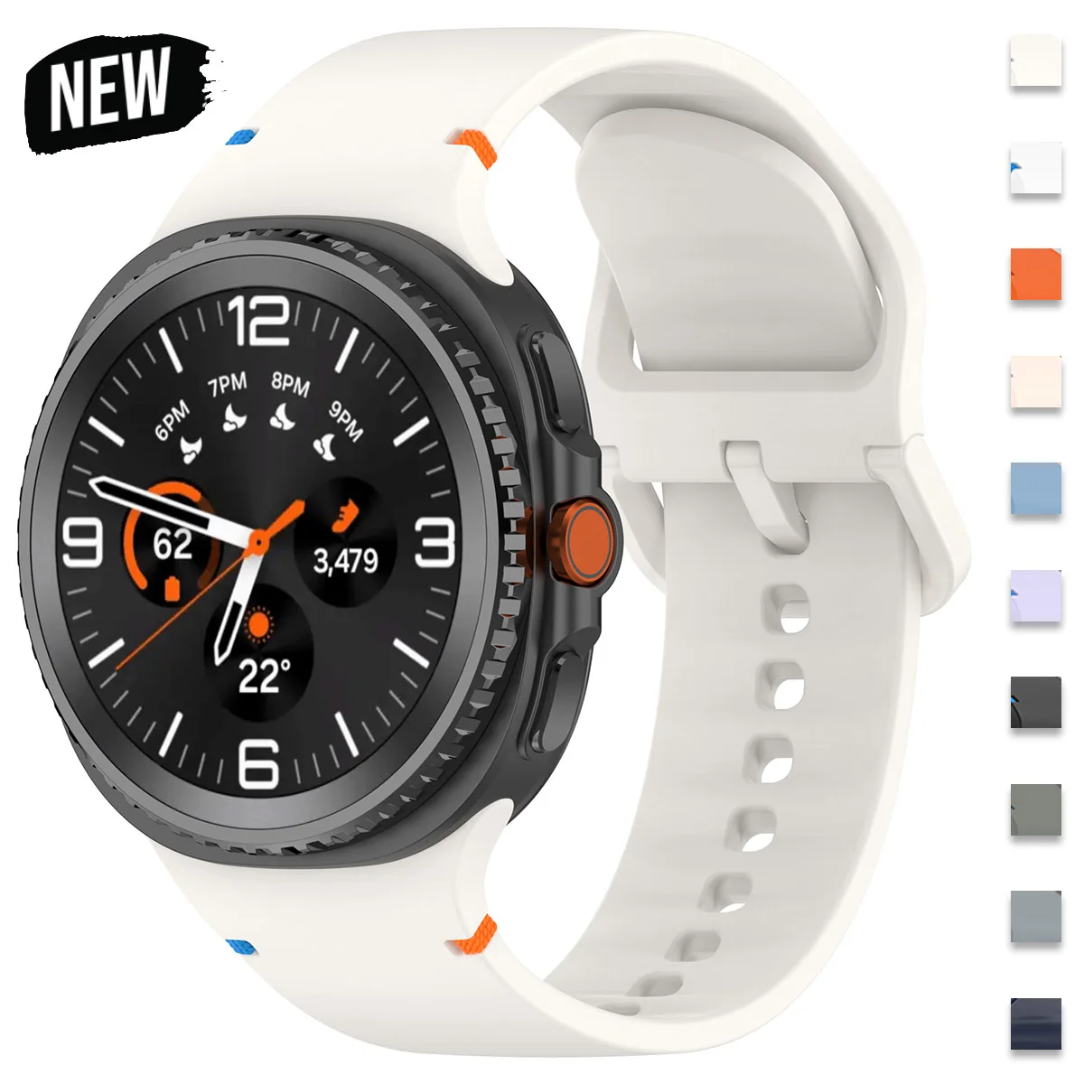 Pulseira de silicone para samsung galaxy watch 840mm 44mm/ 8 clássico/ultra 2 pulseira ajustável macio tpu acessórios de cinto