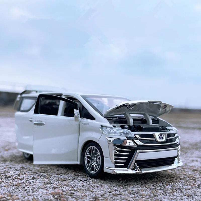 1:32 Toyota VELLFIRE Alphard MPV modello di auto in lega pressofuso veicoli giocattolo in metallo modello di auto simulazione suono e luce regali