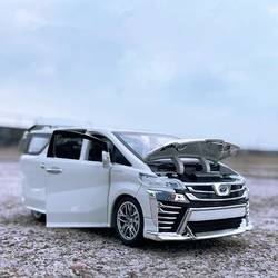 1:32 Toyota VELLFIRE Alphard MPV modello di auto in lega pressofuso veicoli giocattolo in metallo modello di auto simulazione suono e luce regali per bambini