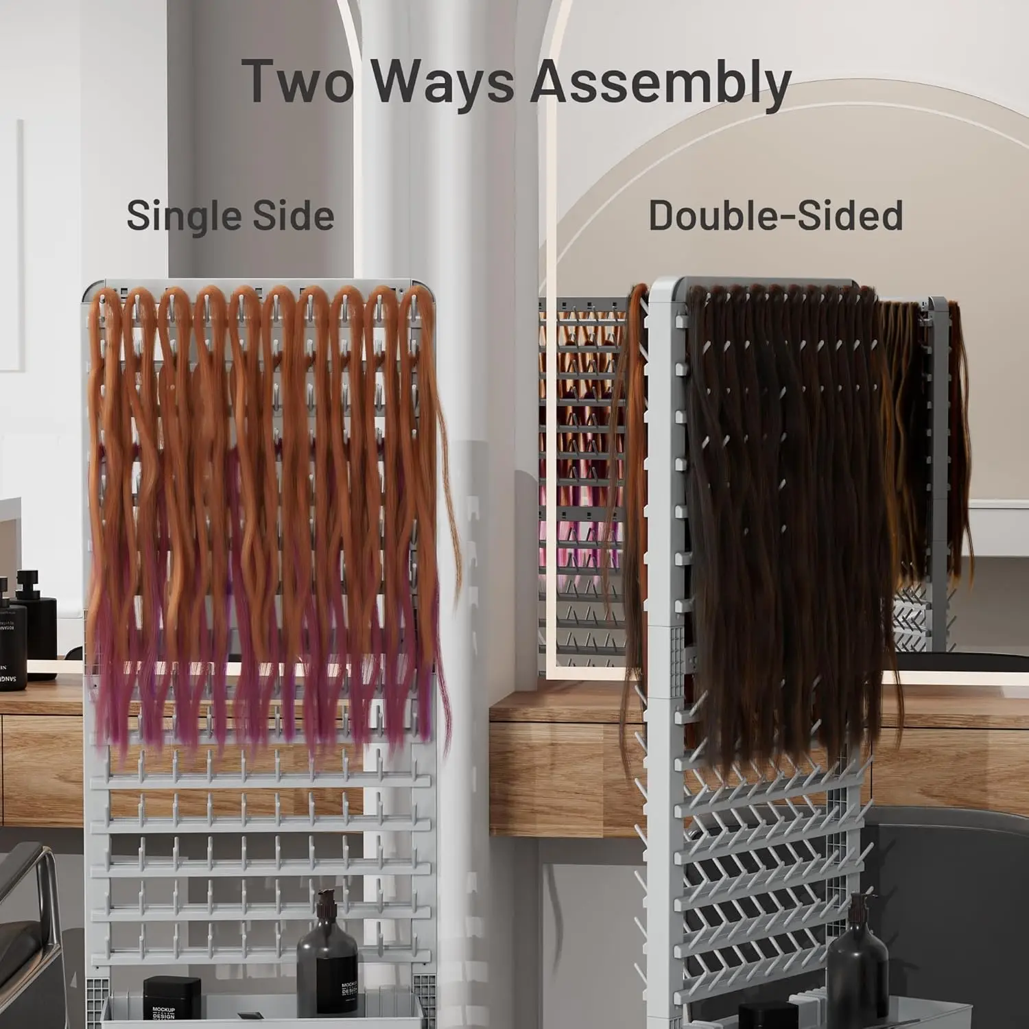 

2-sided 280 Pegs Braiding Rack, Adjustable Hair Racks with Tray and 17 Braiding Tools, Braid Rack for Braiders