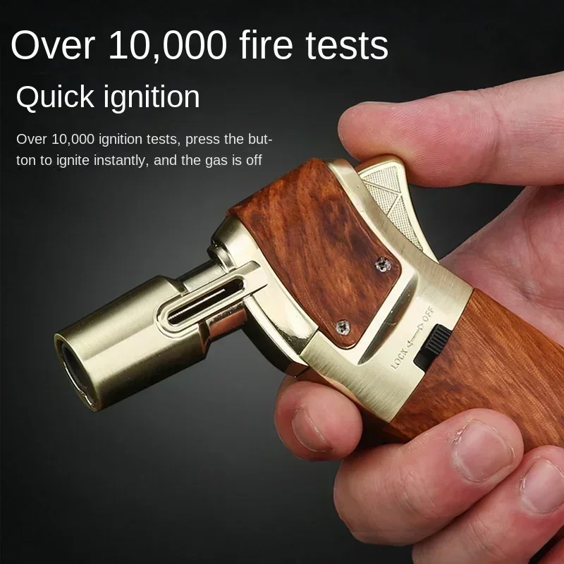 

HONEST New Cigar Butane Gas Lighter Kitchen BBQ Baking Welding Tool Outdoor Portable High Temperature Flamethrower Men's Gifts