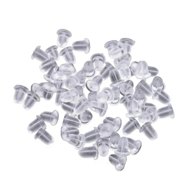 Silicone Earring Backs Earring Backings Soft Clear Ear Safety Back Pads Backstops For Earring Studs Hoops Diameter 4Mm