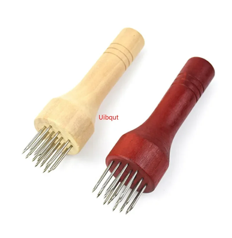 Stainless Steel Meat Needles Pounders with Wooden Handle Profession Meat Tenderizer Needle For Beef Tender Steak Kitchen Tools