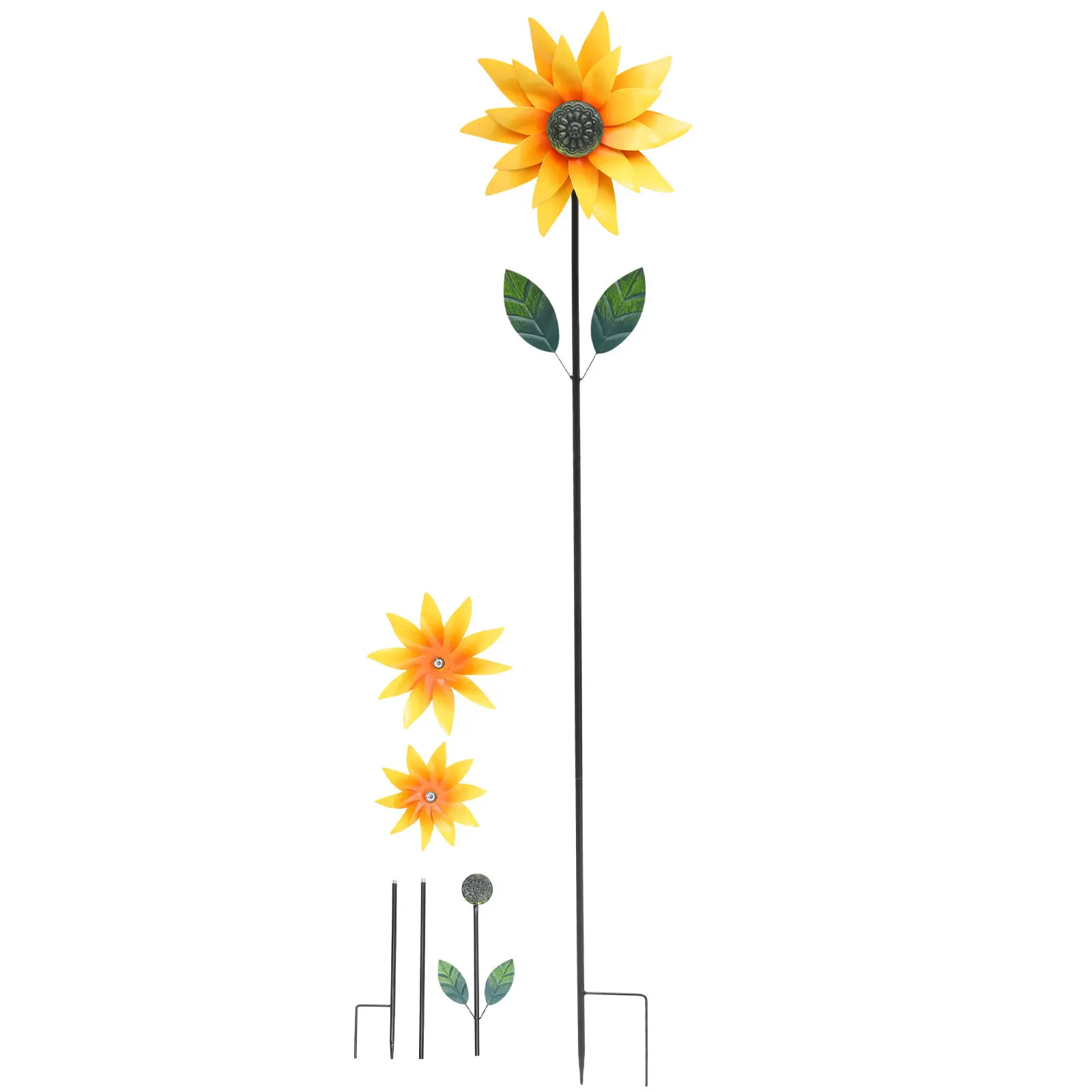 

Garden Metal Windmill Sunflower Colored Large Rotating Pinwheel Decoration Outdoor Yard Ornament Landscape Decor