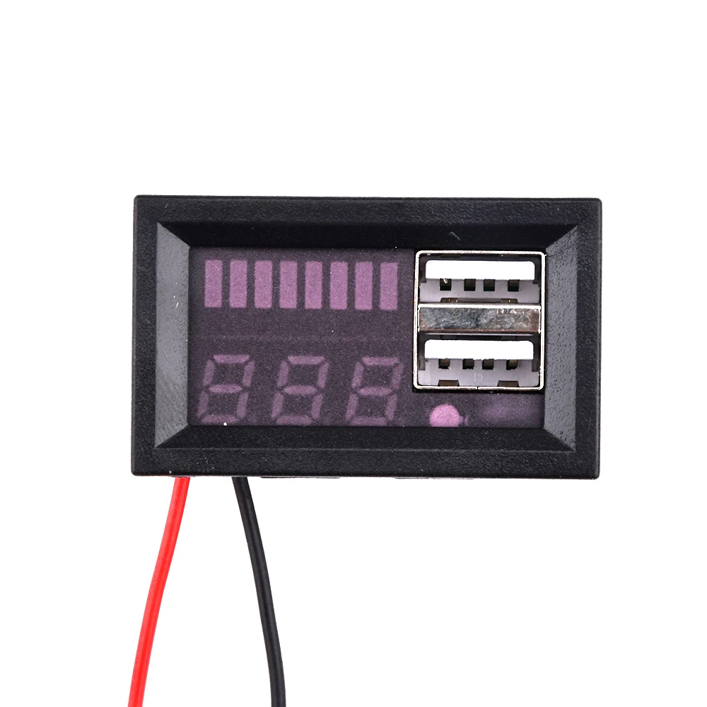 Digital Lead Acid Lifepo4 Lithium Battery Capacity Indicator USB Charger Voltmeter Panel Voltage Meter Tester 12V Car Motorcycle