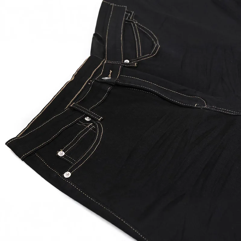 Dark Basic Black RO Men's Micro Flared Jeans Pants Floor Length Flared Pants European and American High Street Casual Pants