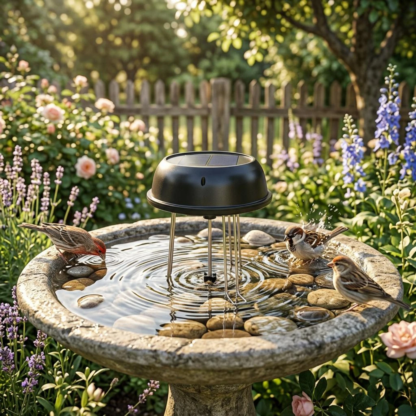 Batterybattery-Less Solar Bubbler ABS Garden Accessory for Sunny Area