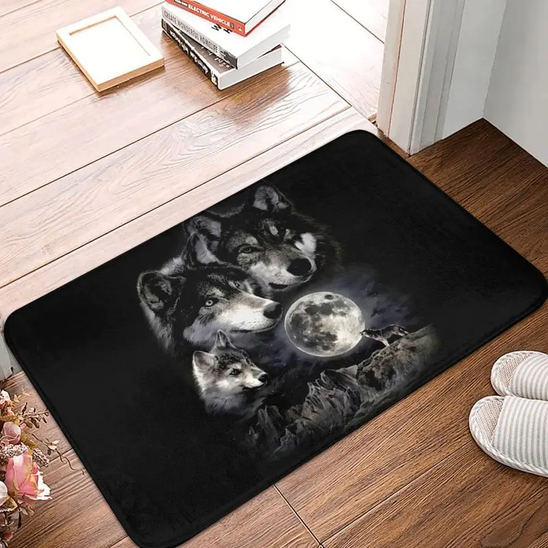 

Custom Spirit Animal Wolf Front Floor Door Entrance Mats Indoor Bath Kitchen Doormat Garden Carpet Rug