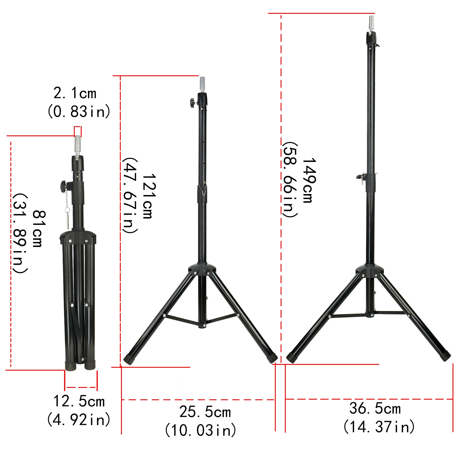 Long Adjustable Tripod  Mannequin Head Wig Stand with Lock Prosthesis Doll Holder Brackets Model Hairdressing Training Hair Tool