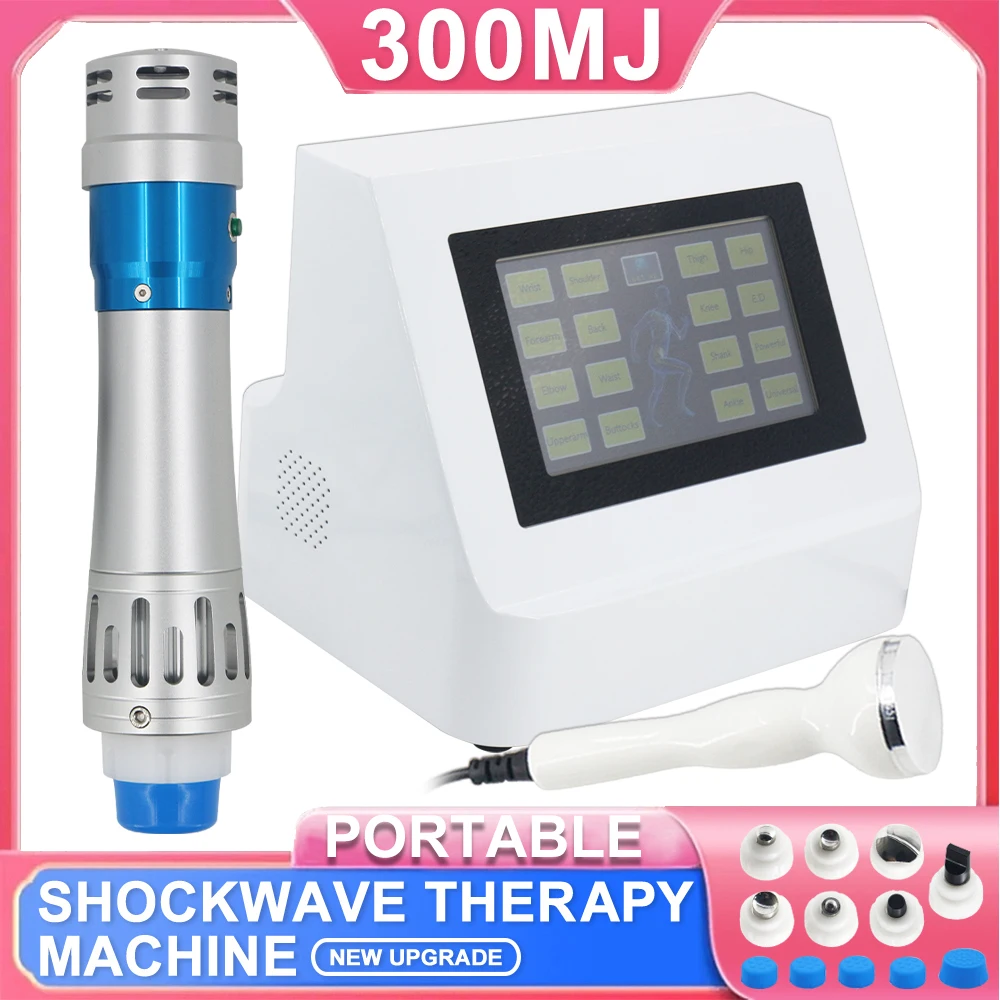 

300MJ Shockwave Therapy Machine Massage ED Treatment And Relieve Muscle Pain Portable Massager New Professional Shock Wave 2IN1