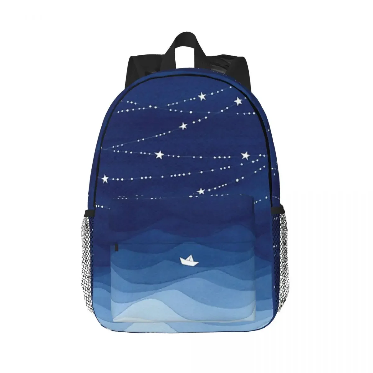 Garland Of Stars IV, Nautical Watercolor Backpacks Boys Girls Bookbag Cartoon Children School Bags Travel Rucksack Shoulder Bag