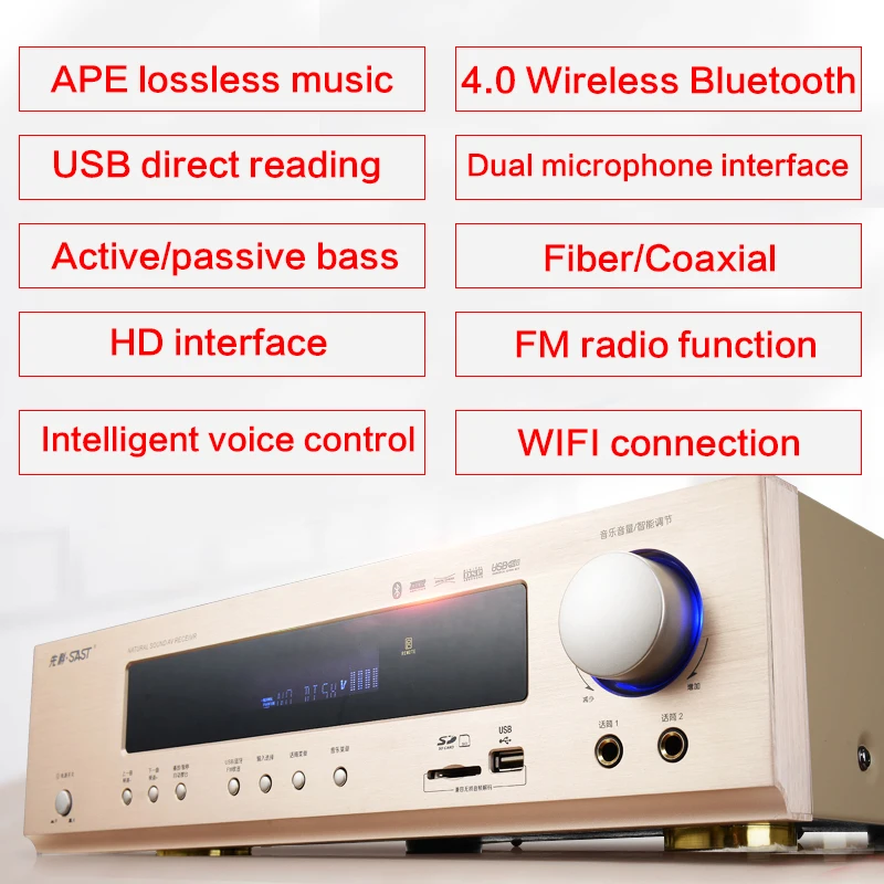 

900W High-power 5.1 Power Amplifier AK-320 Home Bluetooth Digital Subwoofer Audio K Song Lossless Decoding HDMI Fiber Coaxial