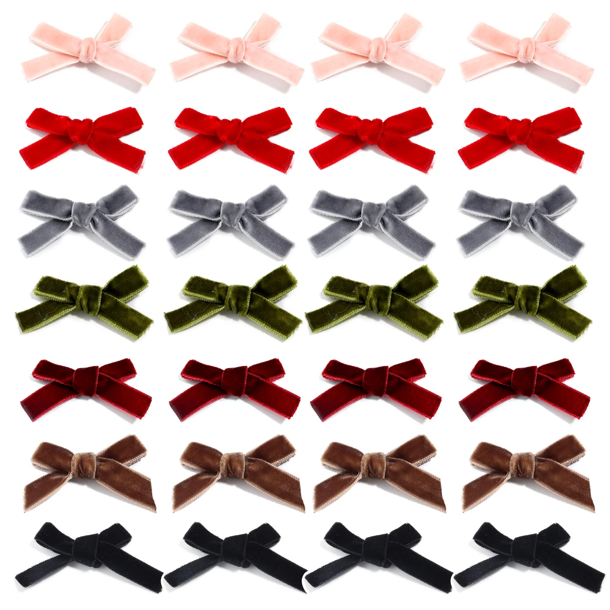 10Pcs/Lot 6*3.5cm Colourful Velvet Ribbon Bows Handmade For DIY Sewing Crafts Clothes Headwear Accessories Party Wedding Decor