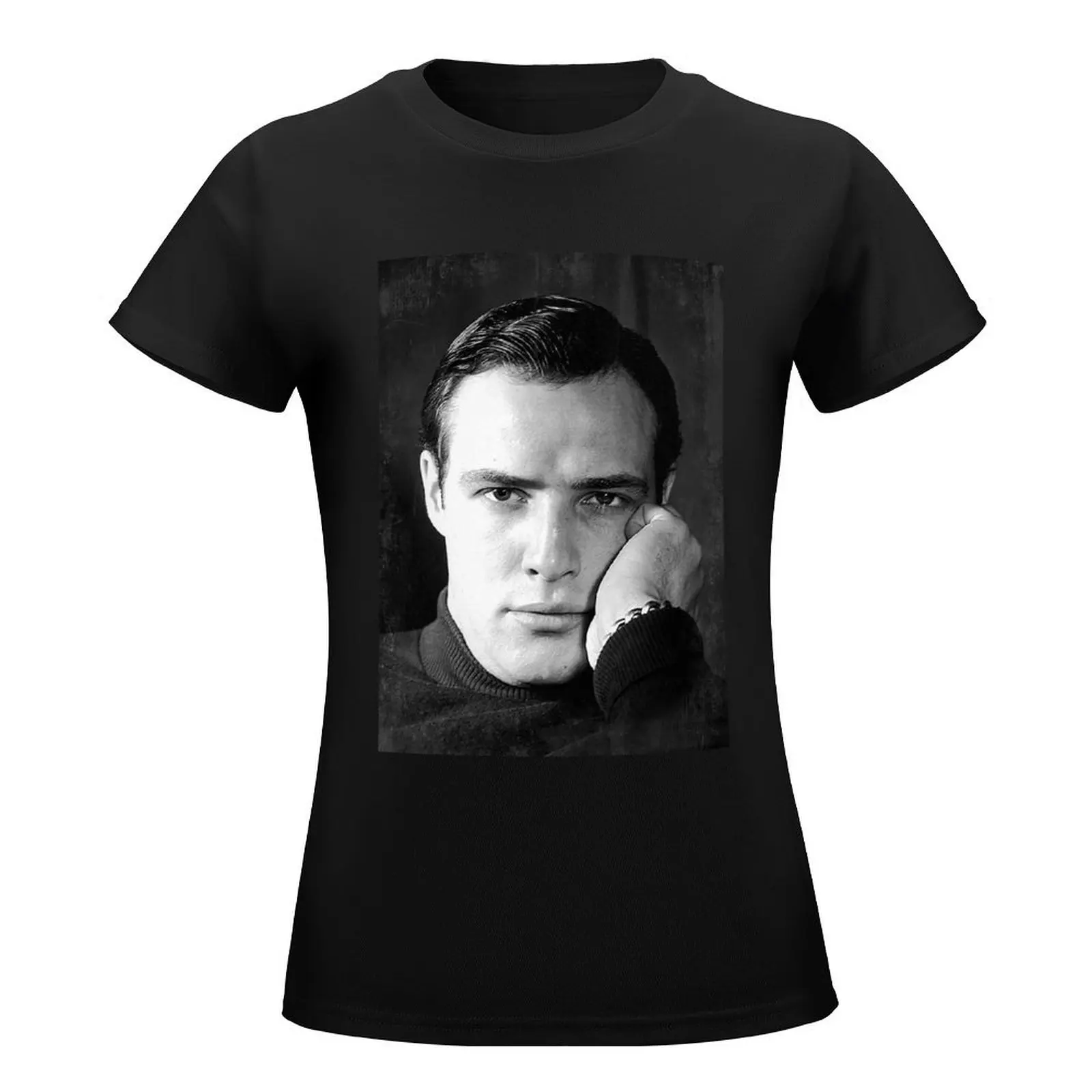 Marlon Brando - BW Vintage - D17 T-Shirt cute clothes animal prinfor Summer Women's clothing