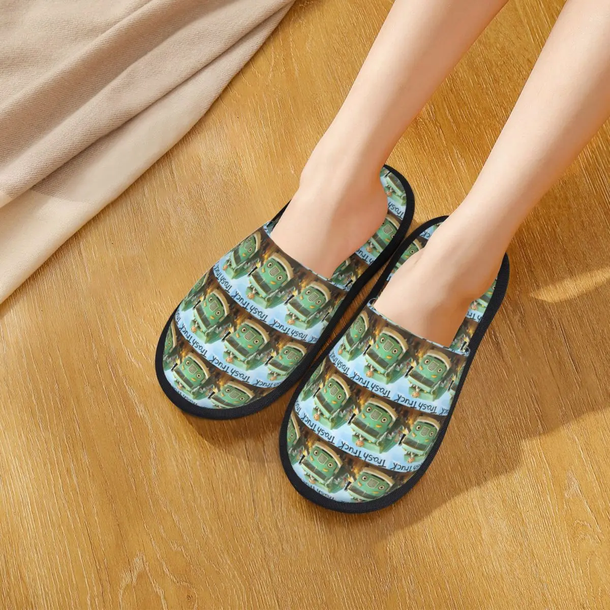 

Custom Hank And Trash Truck Cartoon Slippers Memory Foam Warm Soft Women House Slipper Bedroom Cozy Shoes